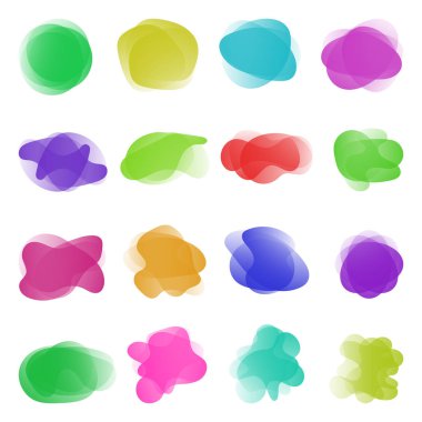 Geometrik renkli vektör şekilleri veya pankartlar kümesi.