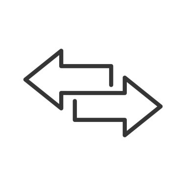 Sağ ve sol doğrusal oklar. Vektör okları ayarlandı. Siyah oklar. Vektör illüstrasyonu.