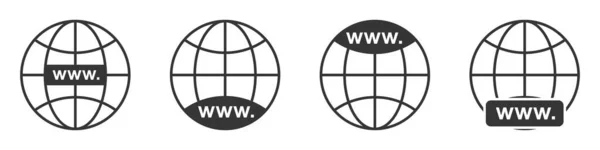 Www Symbol Globus Erde Ikonen Gesetzt Website Symbol Www Symbole — Stockvektor