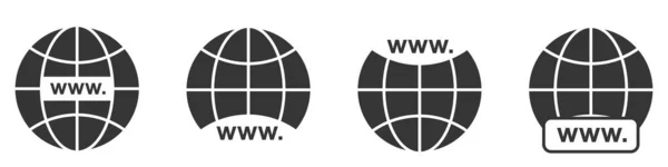 Www Ikonen Webbplats Ikoner Som Www Ikoner Platt Stil Svarta — Stock vektor