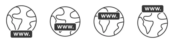 Піктограма Www Набір Значків Земної Кулі Піктограма Веб Сайту Піктограми — стоковий вектор