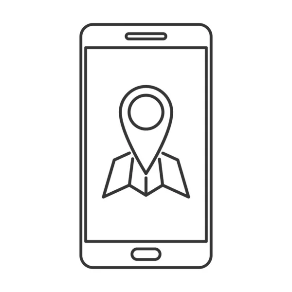 Phone Icon Location Symbol Line Style Phone Outline Icon Vector — Stock Vector