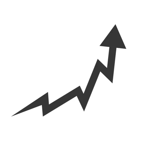 Vector Seta Para Cima Flecha Ascendente Preta Isolada Ilustração Vetorial —  Vetores de Stock