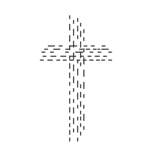 Анотація Ікони Християнського Хреста Лінійний Релігійний Хрест Ізольований Векторні Ілюстрації — стоковий вектор