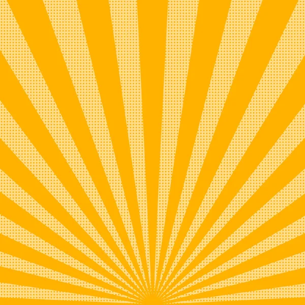 明るい太陽は点で背景を照らす ハーフトーン ドット デザインの抽象的な背景 ベクターイラスト — ストックベクタ