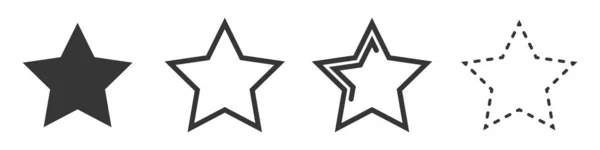 Sternvektorsymbole Set Von Sternsymbolen Auf Weißem Hintergrund Vektorillustration Verschiedene Fünf — Stockvektor