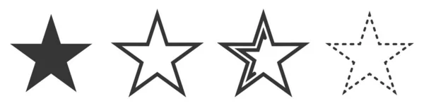 Icônes Vectorielles Étoiles Ensemble Symboles Étoiles Sur Fond Blanc Illustration — Image vectorielle