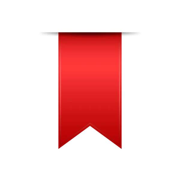 Nastro Rosso Sfondo Bianco Etichetta Vuota Banner Isolato Segnalibro Vettoriale — Vettoriale Stock