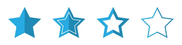 Vector Estrellas Estilo Plano Conjunto Iconos Star Aislados Iconos Estrella — Vector de stock