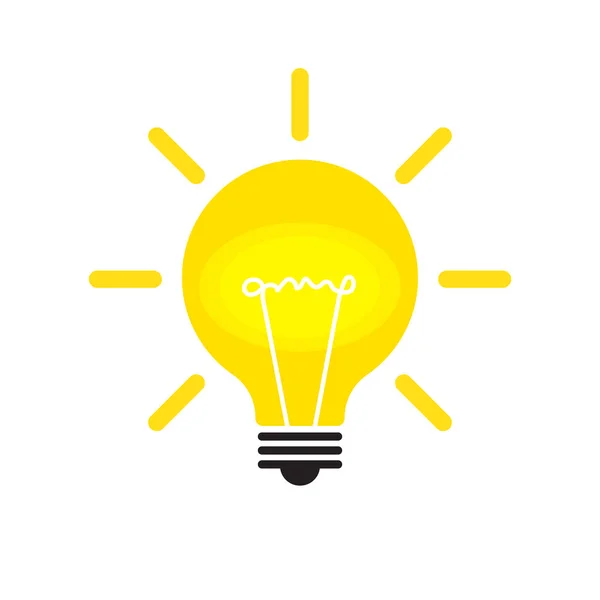 Lightbulb Icon Isolated Vector Bulb Icon Flat Design Vector Illustration — Stock Vector