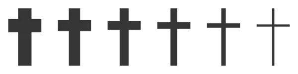 Christian Cross Vectoriconen Set Van Christian Crosses Witte Achtergrond Vector — Stockvector