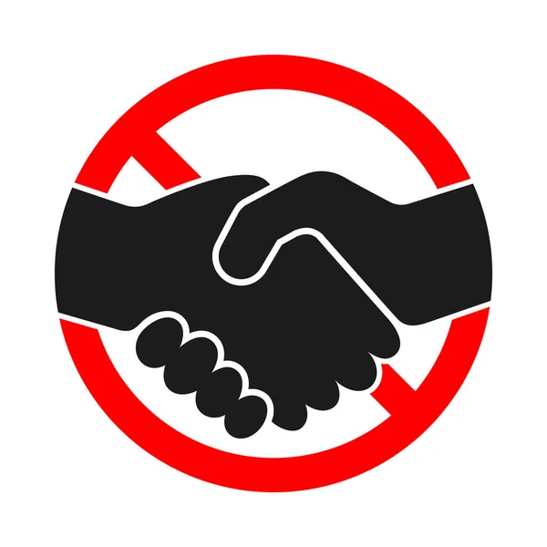 Handshake Ban Stop Handshake Handshake Forbidden Vector Sign Handshake Icon — Stock Vector