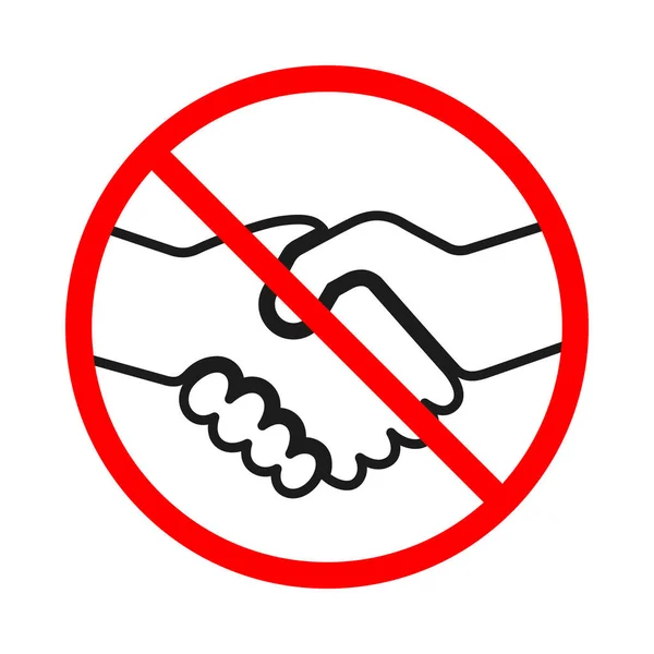 Handskakningsförbud Sluta Skaka Hand Handslag Förbjudet Vektor Tecken Ingen Handskaksikon — Stock vektor