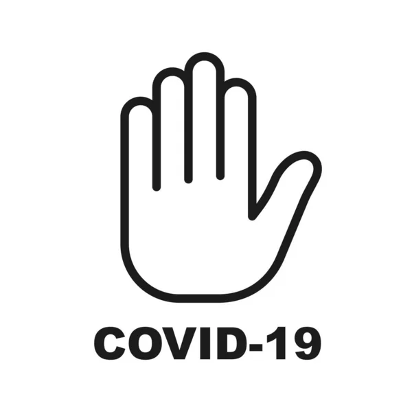 Stop Hand Coronavirus Sign Covid Sign Isolated Vector Icon Coronavirus — Stock Vector