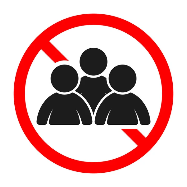 Proibido Sinal Multidão Pessoas Proibição Multidão Pessoas Grupo Pessoas Ilustração — Vetor de Stock