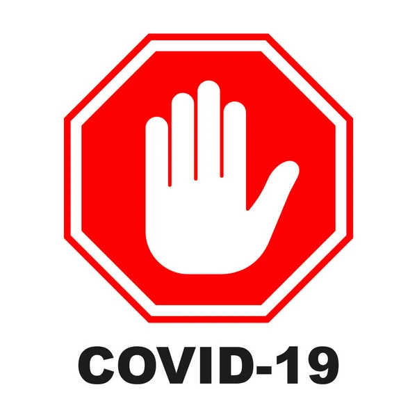 Stop Covid Sign Isolated Coronavirus Red Sign Vector Icon Stop — Stock Vector