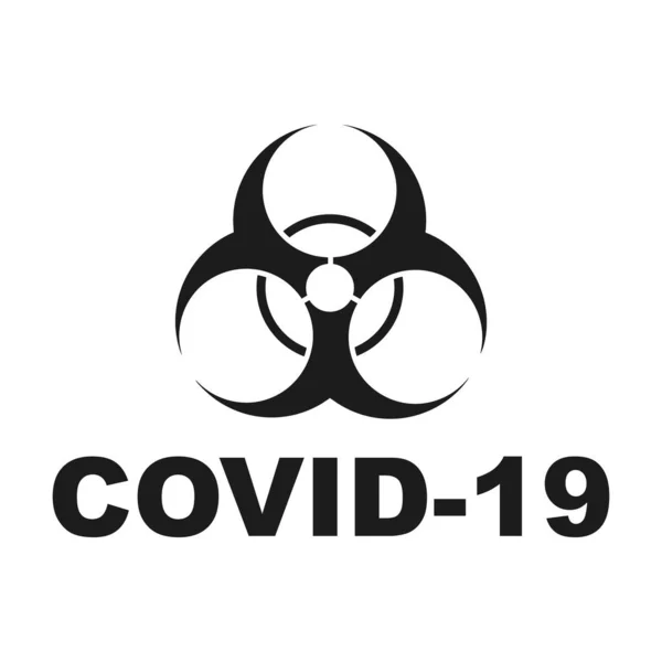 Biohazard Coronavirus Sign Isolated Covid Sign Vector Illustration Biohazard Flat — Stock Vector