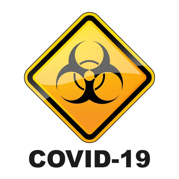 Triangular Biohazard Sign Isolated Biohazard Coronavirus Sign Covid Sign Vector — Stock Vector