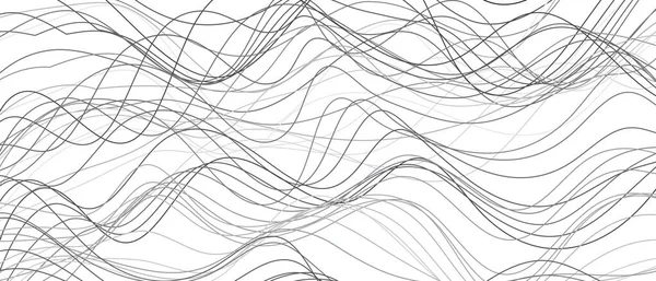 Абстрактный Линейный Фон Векторная Иллюстрация Тонкая Линия Волнистый Фон — стоковый вектор