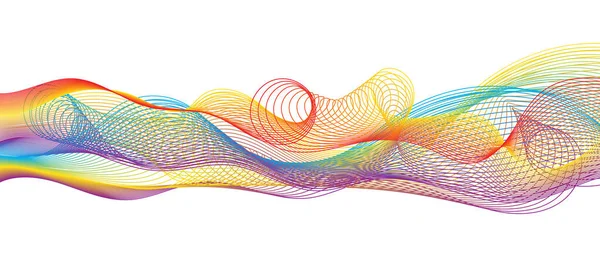 Soyut doğrusal renkli arkaplan. Vektör çizimi. İnce dalgalı arka plan. Geleceksel desen