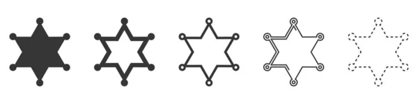 Seriff Csillag Vektor Ikonok Állítsa Csillag Szimbólumok Fehér Alapon Vektor — Stock Vector