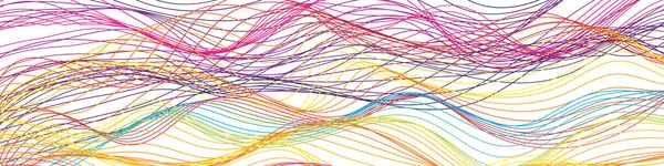 Абстрактний Лінійний Барвистий Фон Векторні Ілюстрації Тонка Лінія Хвилястий Фон — стоковий вектор