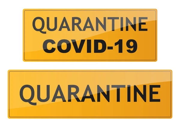 Quarantine Signs Set Coronavirus Danger Signs Covid Road Sign Isolated — Stock Vector