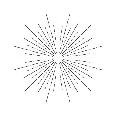 Havai fişek doğrusal simgesi. Güneş patlaması vektör sembolü