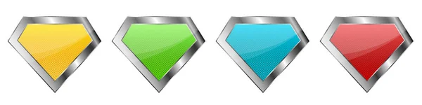 Diamond Icons Set Crystal Vector Icons Diamond Silver Frame Isolated — Stock Vector