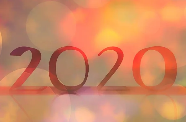 Witamy Nadchodzącym Nowym Roku 2020 Numery Typografia Cieniem Bokeh Pęcherzyków — Zdjęcie stockowe
