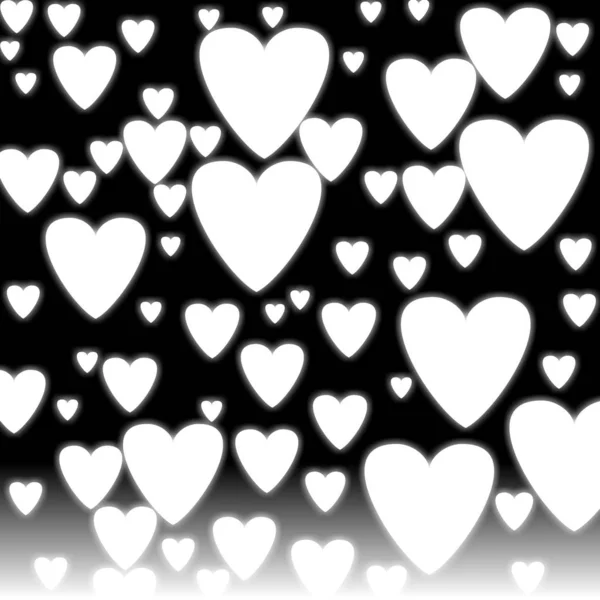 White Hearts Little Blurred Black Background Concepts Love Valentine Day — Stock Photo, Image