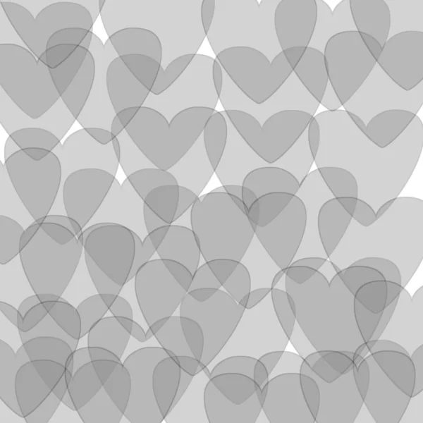 Transparente Helle Dunkle Herzen Die Sich Mit Weißem Hintergrund Überlappen — Stockfoto