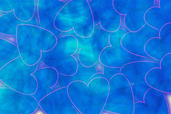 Love Valentine Day Heart Design Background Illustration Concept Unique Blue — 스톡 사진