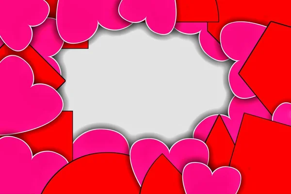 Amor, día de San Valentín y corazón abstracto, diseño de fondo. Concepto de estados emocionales y mentales positivos de la humanidad. Para su presentación de cualquier tipo de amor, boda o pareja, pasión y sentimientos . —  Fotos de Stock
