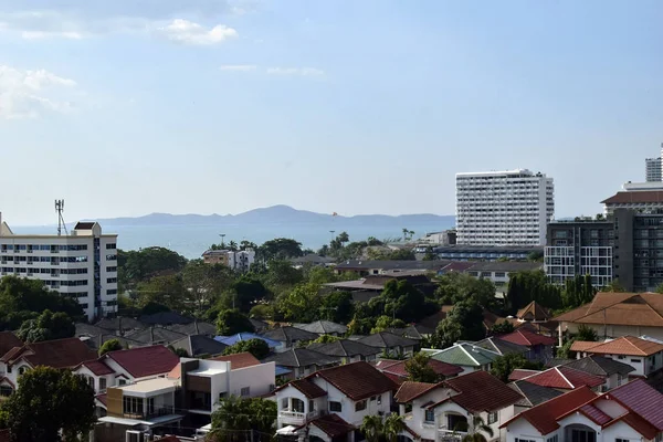 Pattaya Şehri Güneşli Bir Günde Yüksek Bir Yerden Görülebilir — Stok fotoğraf