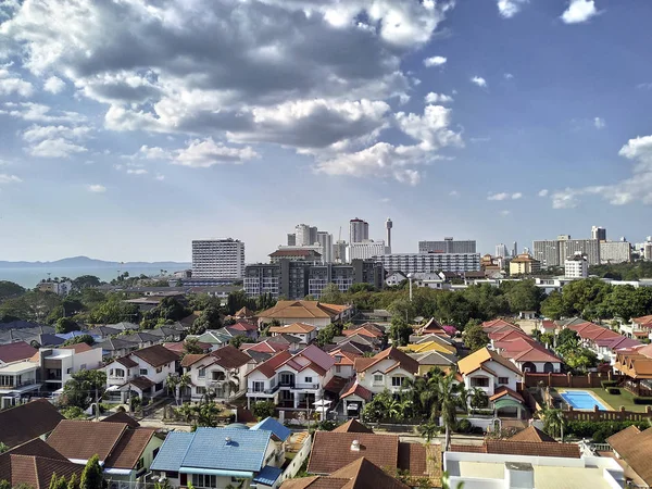 Pattaya Ville Est Visible Haut Lieu Par Une Journée Ensoleillée — Photo