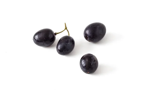 Four black grapes — ストック写真