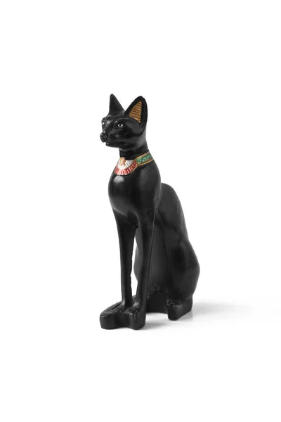 Standbeeld van een zwarte Egyptische kat — Stockfoto