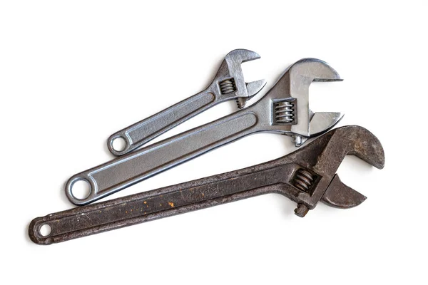 Wrenches of different sizes on a white background — Stock Photo, Image