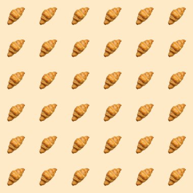 Seamless pattern with French croissants