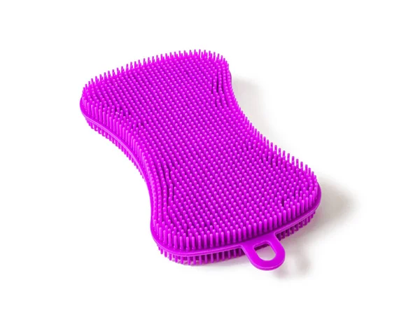 Фіолетовий силіконовий щітка для посуду — стокове фото