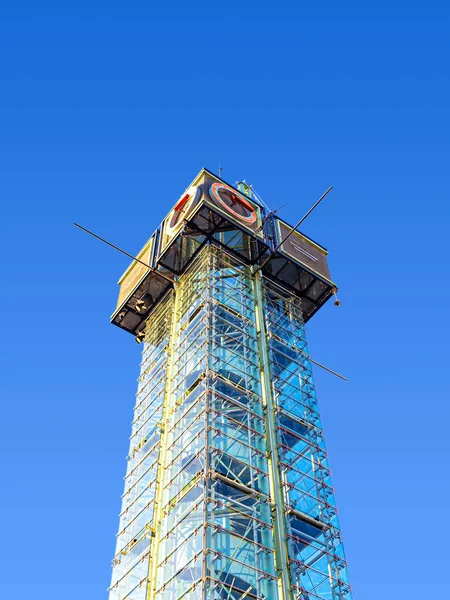 Γυάλινο ρολόι πύργος Ruter στο σταθμό του Όσλο πλατεία — Φωτογραφία Αρχείου