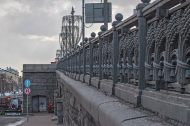 Cast iron parapet on the bridge