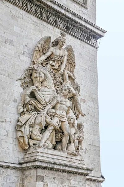 Gruppo di scultura 'Resistenza del 1814', sull'arco di Trionfo a Parigi — Foto Stock