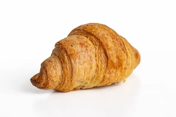 Delicioso Croissant Fresco Feito Massa Folhada Assado Uma Padaria Francesa — Fotografia de Stock