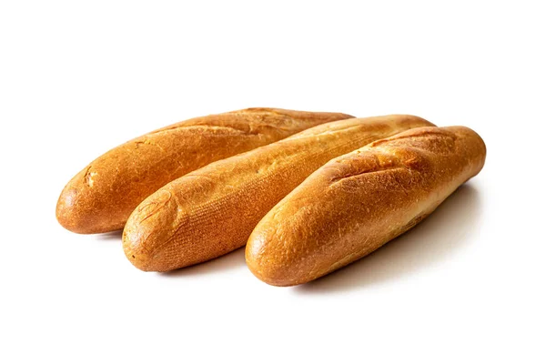 Geïsoleerd Een Witte Achtergrond Traditionele Franse Mini Stokbrood Met Een — Stockfoto