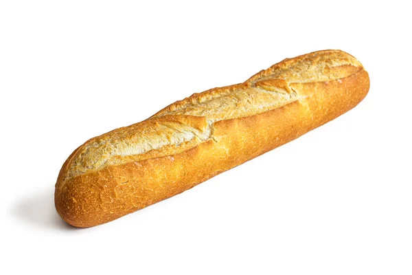 新鲜的面包面包 用面粉烤成的脆皮的金面包 背景是白色的 — 图库照片