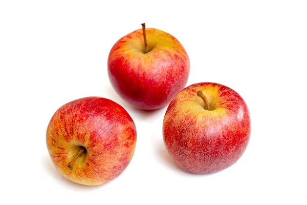 Red Apples Fresh Fruits Isolated White Background Jonathan Variety — Stock Photo, Image