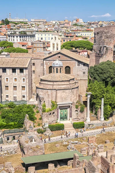 Rome Italië 2017 Tempel Van Romulus Het Romeinse Forum Gebouwd — Stockfoto