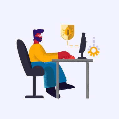 Profesyonel qa mühendisi kontrol sistemi hatası beyaz arkaplanda izole edilmiş hataları yakalıyor